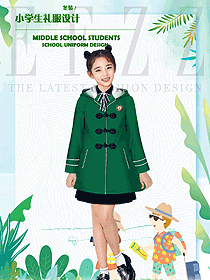 深绿色女款学生服校服款式设计图093