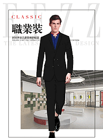 黑色韩版男职业装西服制服设计图445