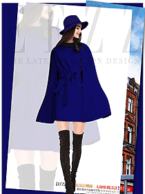 时尚深蓝色女职业装大衣制服设计图234