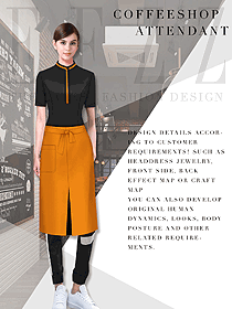 短袖女款快餐厅服务员服装款式设计图323
