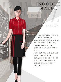 新款短袖女款快餐厅服务员服装款式设计图326