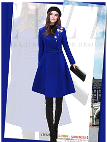 新款深蓝色女职业装大衣制服设计图274