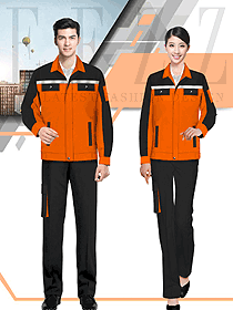 时尚橙色长袖春秋工程服设计图1247