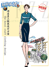 新款女款热带风情员工制服款式设计图343