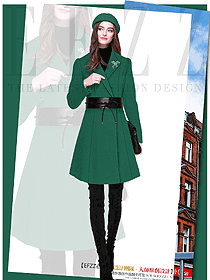 新款绿色女职业装大衣制服设计图283