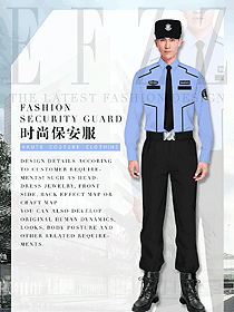 时尚长袖男款保安服交警制服设计图429