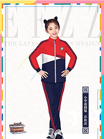原创制服设计红色女款学生服校服款式图149