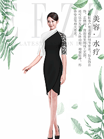 时尚黑色女款SPA水疗会所咨客制服设计图504