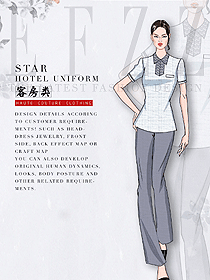 时尚短袖女款客房服务员服装款式图651