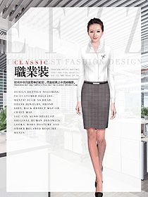 原创制服设计女职业装长袖衬衫款式图365