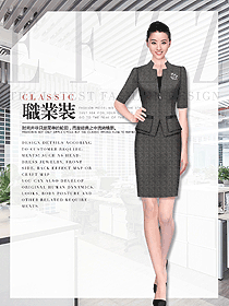 时尚灰色女职业装夏装制服设计图927