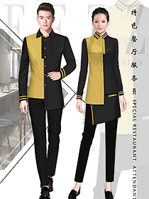 原创设计黄色男女款连锁快餐店服务员制服设计图237