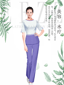 时尚短袖女款按摩技师服款式设计图1489