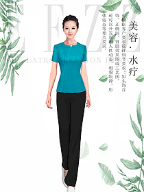 时尚短袖女款按摩技师服款式设计图1486