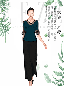 时尚女款美容技师制服设计图765