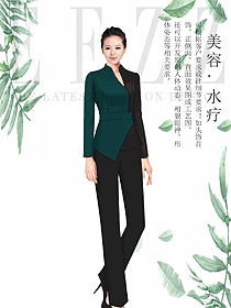 时尚女款美容技师制服设计图741