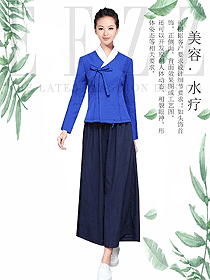 时尚深蓝色会所服务生制服设计图661