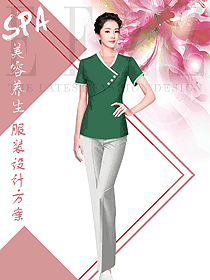 新款短袖女款美容会所服装款式图784