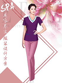 新款紫色医疗美容技师护士款式设计图818