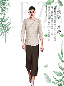 时尚男款美容技师制服设计图863