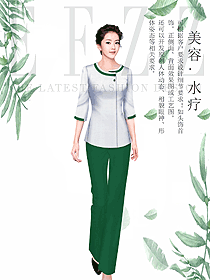 时尚夏装女款美容技师制服设计图871