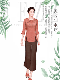 时尚女款夏装美容技师制服设计图877