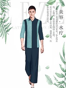 时尚男款美容技师制服设计图891