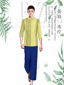 时尚男款spa养生美容技师制服设计图893