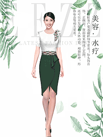 时尚女款总台收银接待制服设计图489