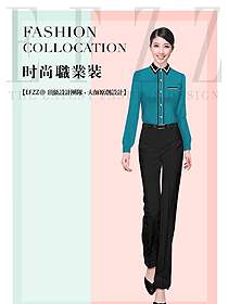 时尚女职业装长袖衬衫制服设计图407