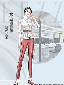 原创制服设计专卖店营业员服装款式图1621