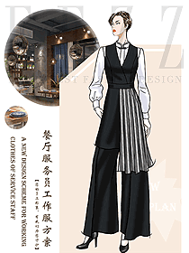 新款特色餐厅服务员制服设计图508
