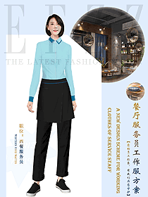 时尚西餐女服务员制服设计图1458