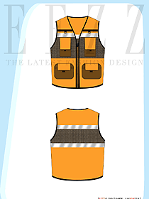 反光条马甲工作人员衣服森林防火马甲应急制服设计图