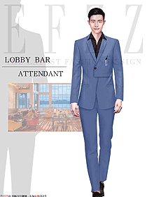 高端职业西装男士套装商务正装条纹韩范显瘦大堂经理物业工作服设计