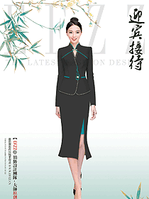 广州五星级酒店新款换装咨客女迎宾员工制服设计图
