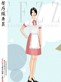 日式酒店餐饮女服务生短裙制服设计图