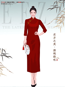 一袭红色旗袍设计优雅又时尚,传统东方女性无限魅力
