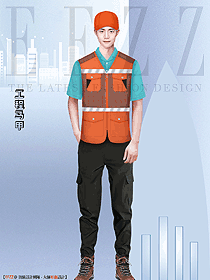 多口袋印LOGO广告志愿者工装马甲设计效果图