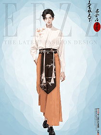 原创汉服男中国风古装晋制手绘服装设计方案