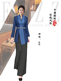 酒店工作服夏装服务生制服设计定制图