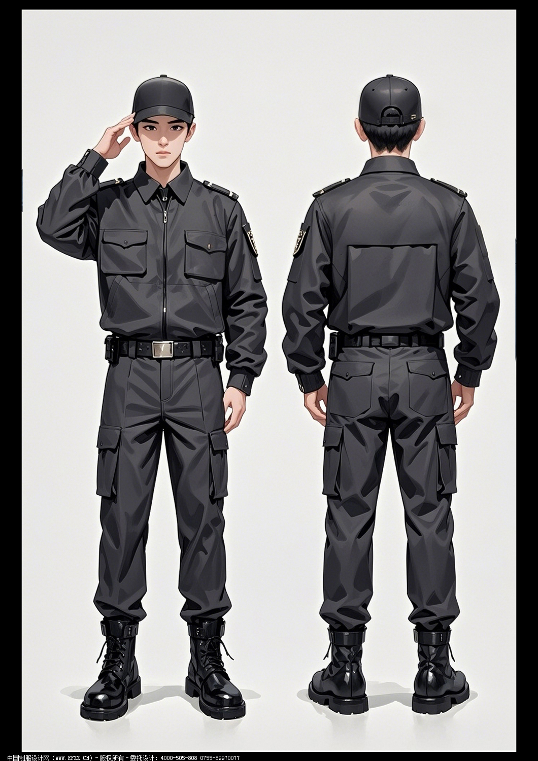 长袖夹克款套装定制男春秋季安保作训服执勤制服
