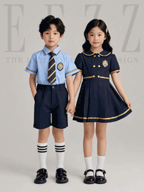 小学生夏季班服英伦衬衫套装