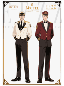 星级酒店门童+行李生工作服的统一形象设计