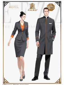 立领长外套：度假酒店大堂管理岗制服