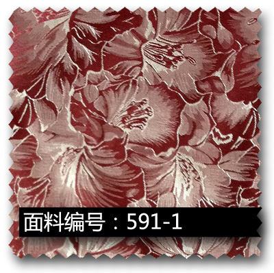 紫色百合花纹提花布面料 591-1