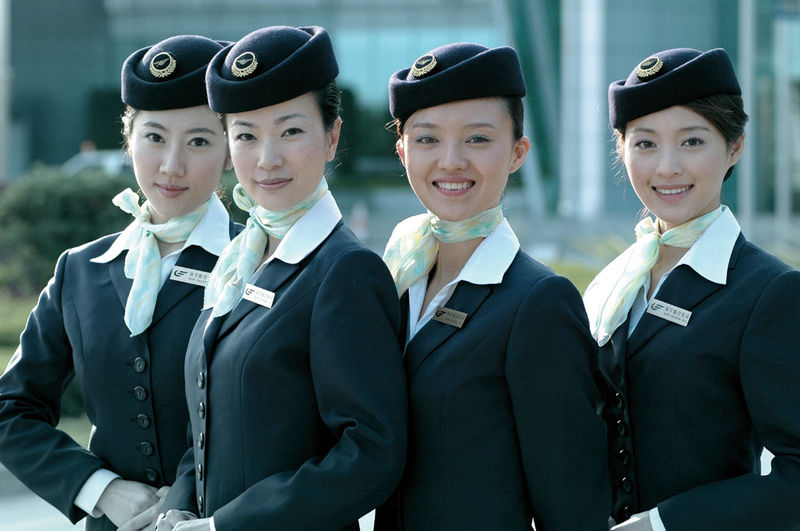 航空公司墨绿色空姐服