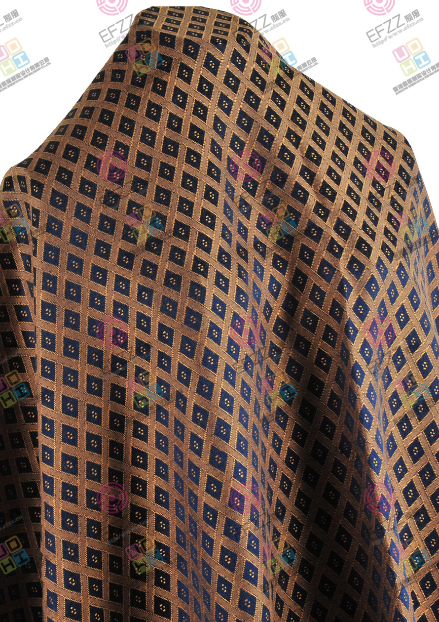 藏蓝菱形格提花布面料JD-TH-00517-1