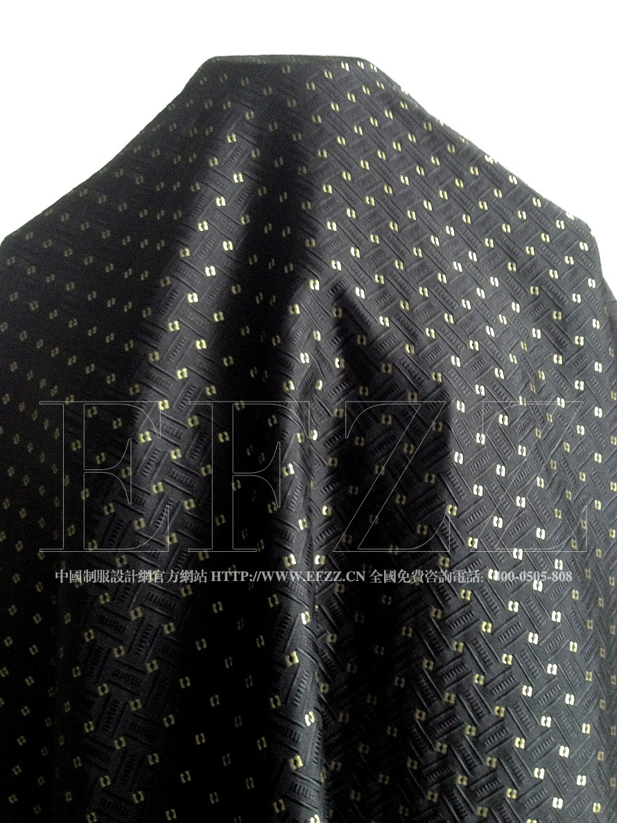黑底金点提花制服面料41-2