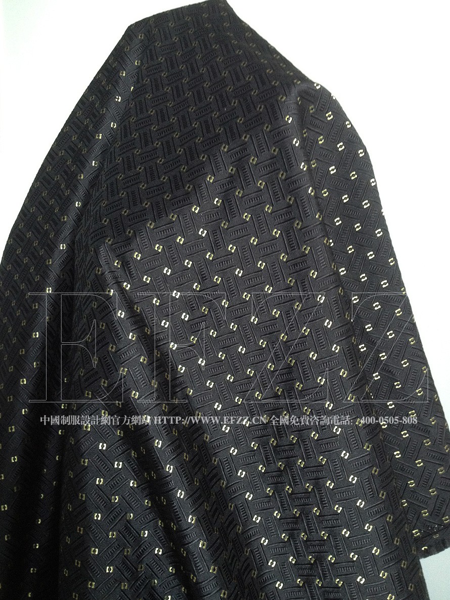 黑底金点提花制服面料41-2